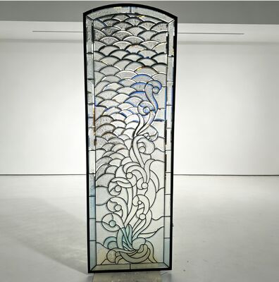 정문 문에 대한 복잡한 디자인으로 손으로 만든 장식용 입문 문 유리 패널